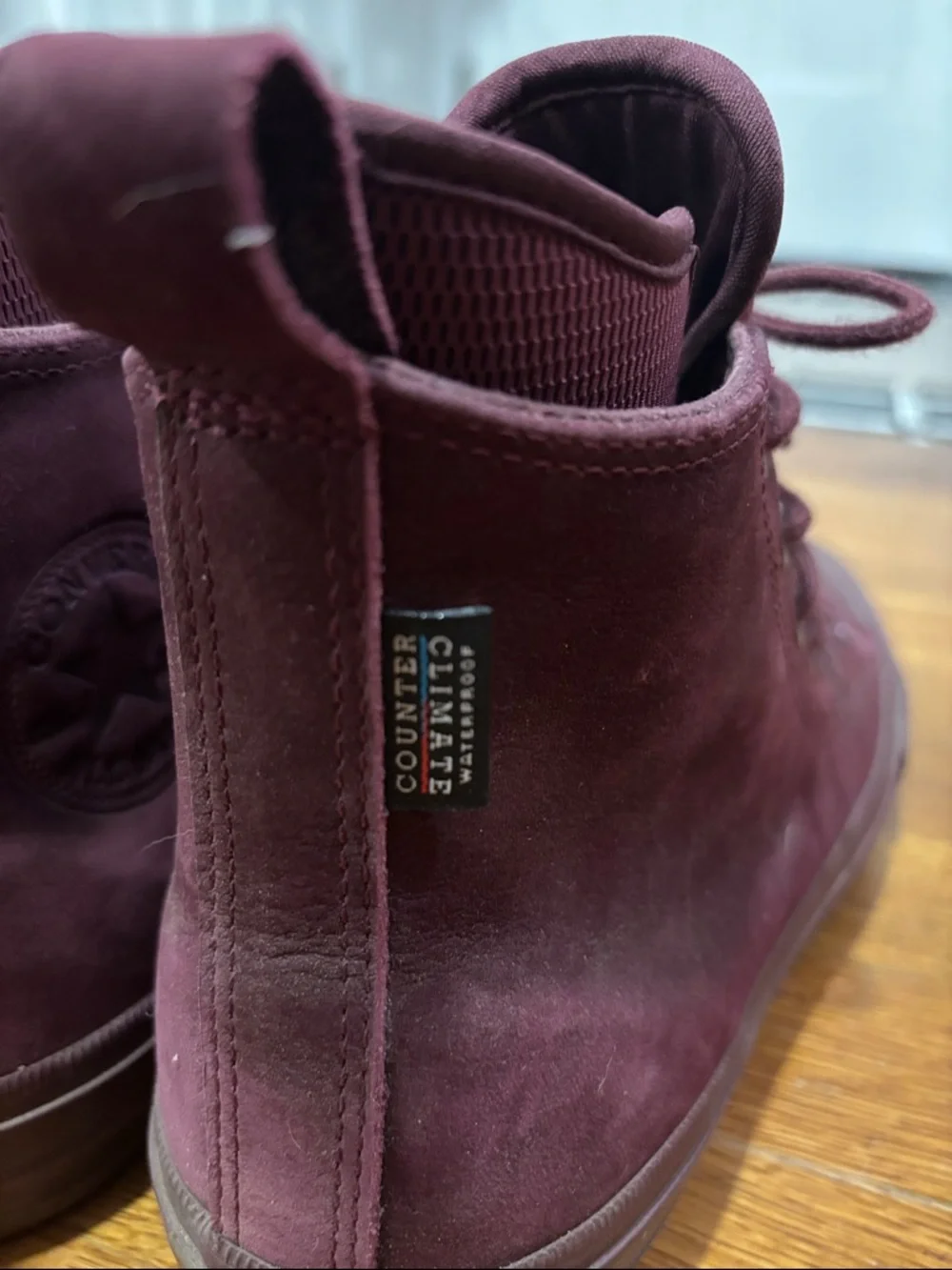 Converse Women's High Top Sneakers - Plum/Burgundy Suede - Picture 5 of 8